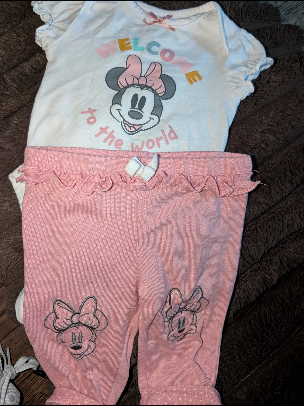 Disney Pink and White Minnie Mouse Kids Matching Set